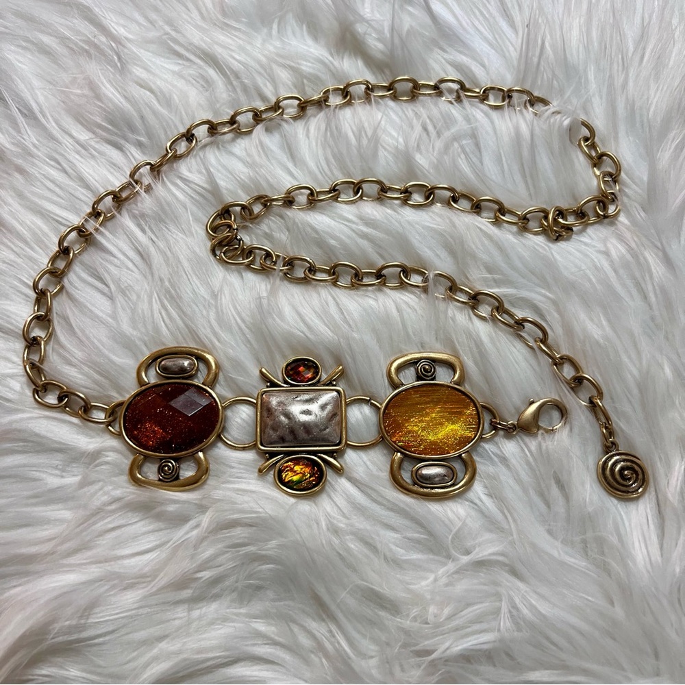 Chico’s Boho-Style Chain Belt w/ Multicolor Stones